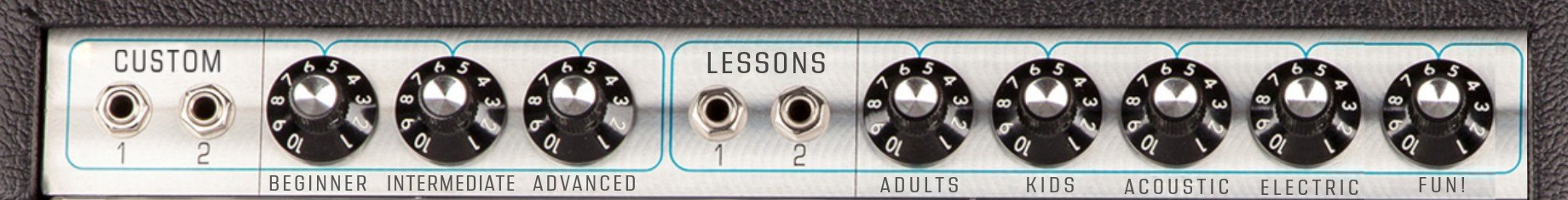 Fender Deluxe Reverb Faceplate 412 krkn Image of guitar amplifier saying custom guitar lessons for adults, kids, and singer-guitarists from beginner to advanced, acoustic and electric